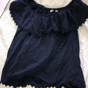 An off the shoulder top